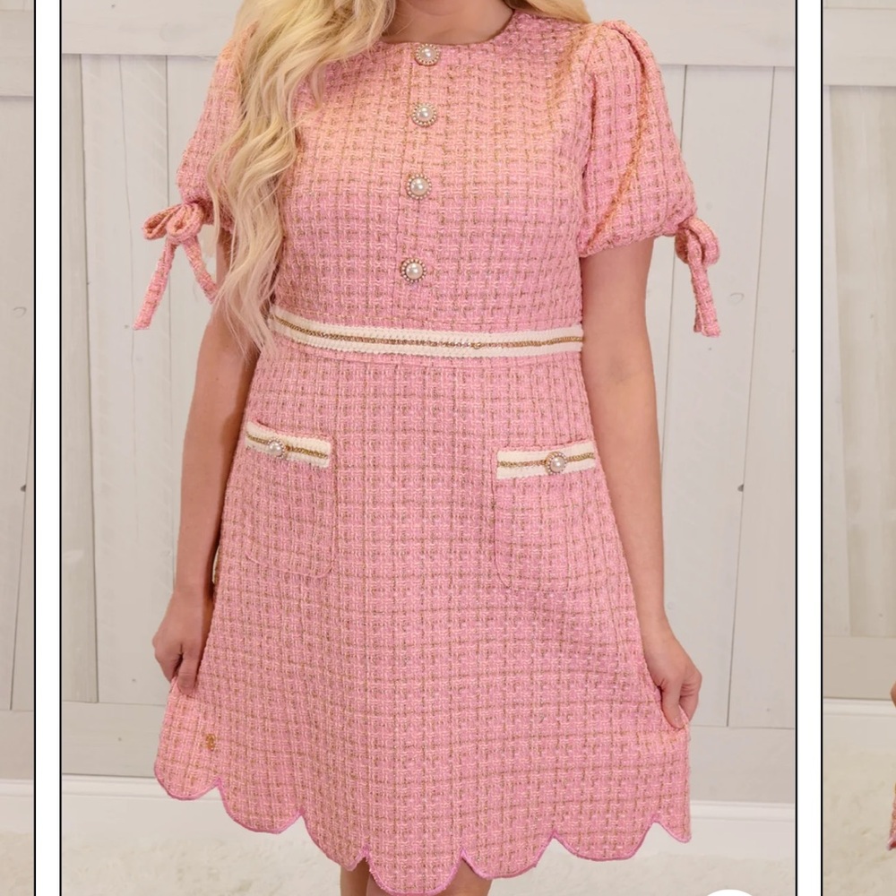 COPY - NWT Simply Southern tweed pink and gold dress size xxl